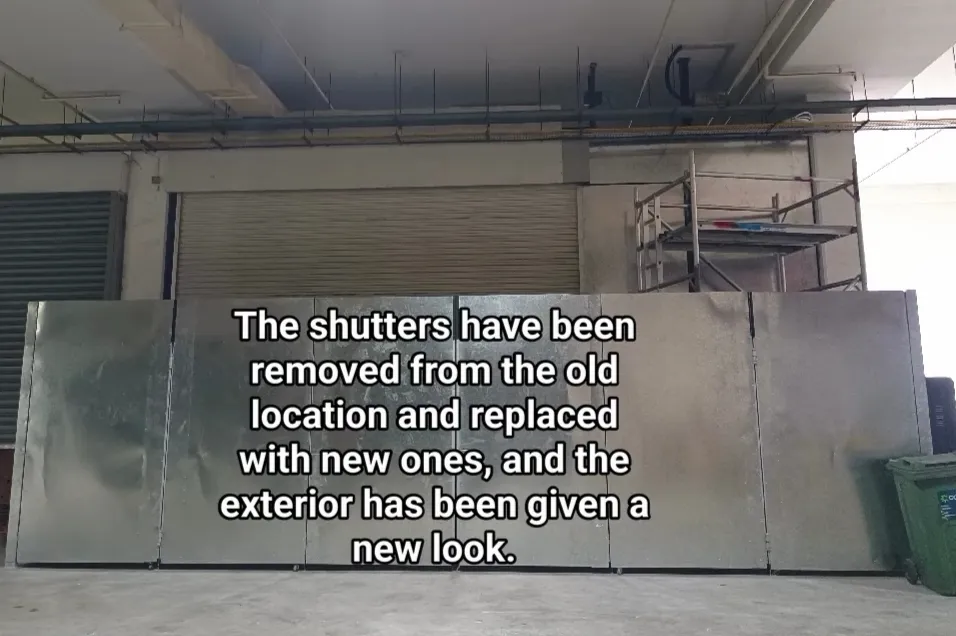 The old shutters have been removed and replaced in new locations.