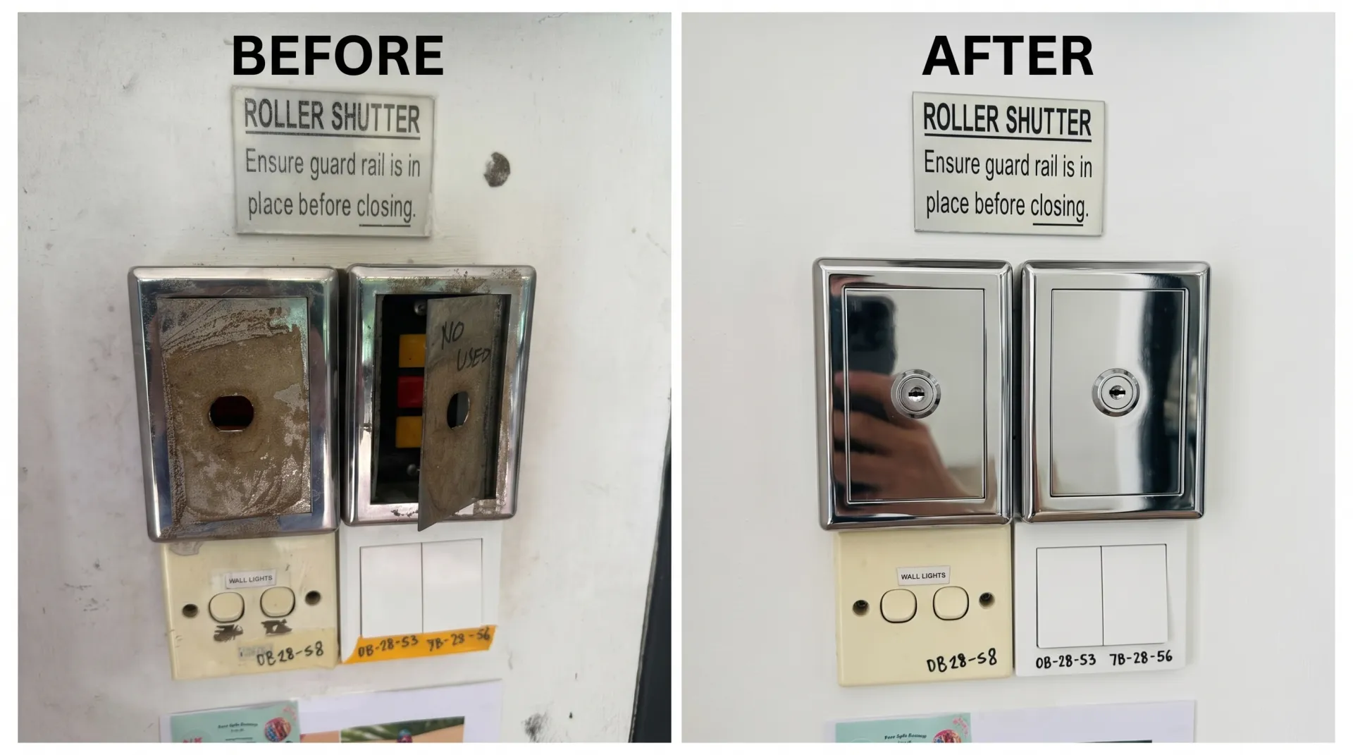 Commercial Roller Shutter Switch Box & Key Control Replacement at Hollandse Club, Singapore Roller Shutter Project in Singapore - HTR Engineering